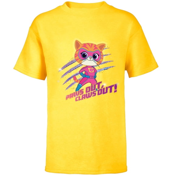 Disney Junior SuperKitties Ginny Paws Out, Claws Out! - Short Sleeve T-Shirt for Kids - Customized-Yellow