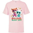 thumbnail image 1 of Disney Junior SuperKitties Ginny and Bitsy Boots Blast Off! - Short Sleeve T-Shirt for Kids - Customized-Soft Pink, 1 of 5