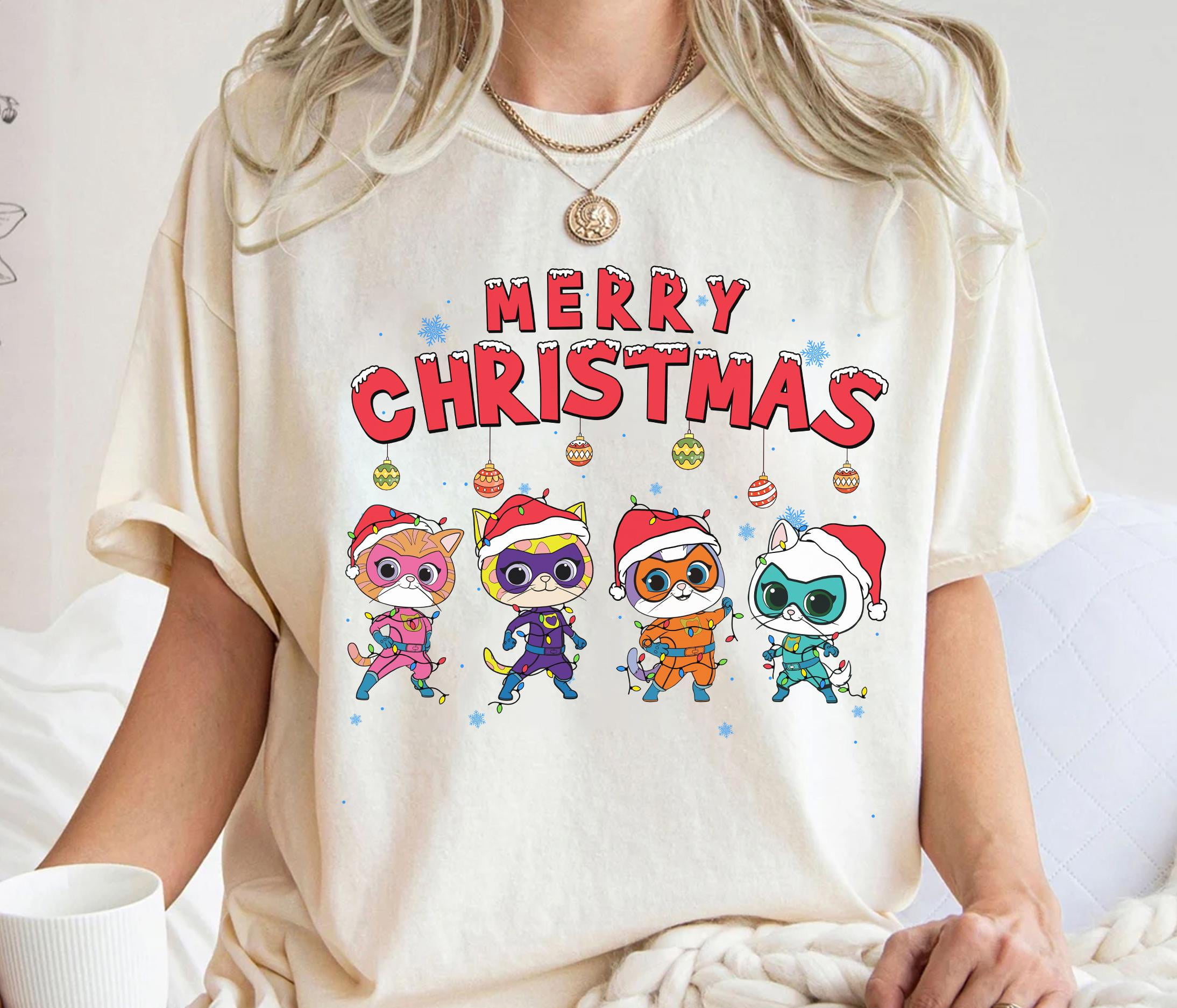 Disney Junior SuperKitties Pounce Christmas Lights TShirt Disneyland