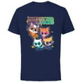thumbnail image 1 of Disney Junior SuperKitties Pounce! Full Team - Short Sleeve Cotton T-Shirt for Adults - Customized-Navy, 1 of 5