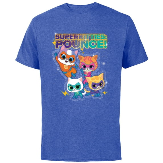 Disney Junior SuperKitties Pounce! Full Team - Short Sleeve Cotton T-Shirt for Adults - Customized-Royal Heather