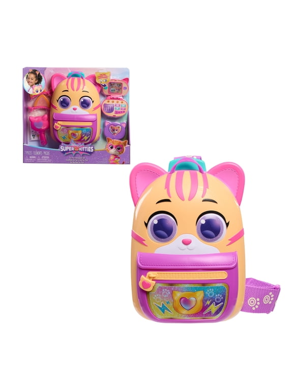 Disney Jr. SuperKitties Su-Purr Backpack Set with Lights & Sounds, 7-pieces, Kids Ages 3 and up
