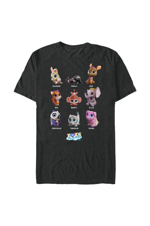 Junior T.O.T.S. Characters - Short Sleeve Blended T-Shirt for Adults -Customized-Dark Heather