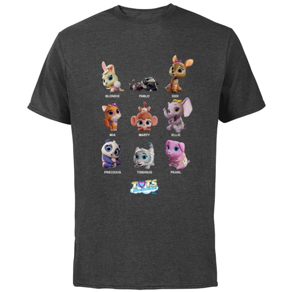 Disney Junior T.O.T.S. Characters - Short Sleeve Cotton T-Shirt for Adults -Customized-Charcoal