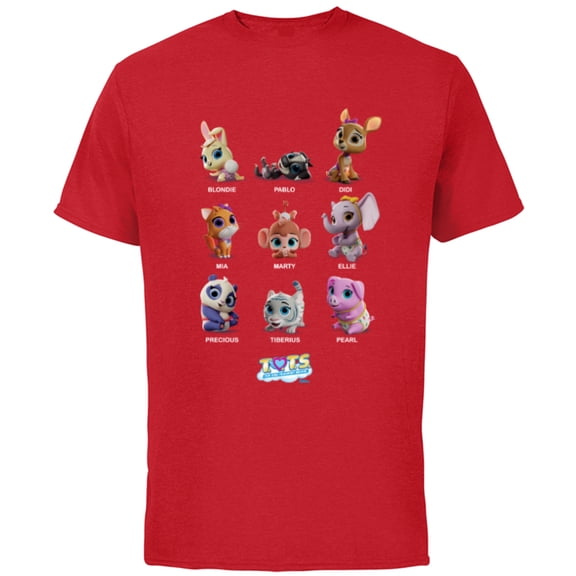 Disney Junior T.O.T.S. Characters - Short Sleeve Cotton T-Shirt for Adults -Customized-Red
