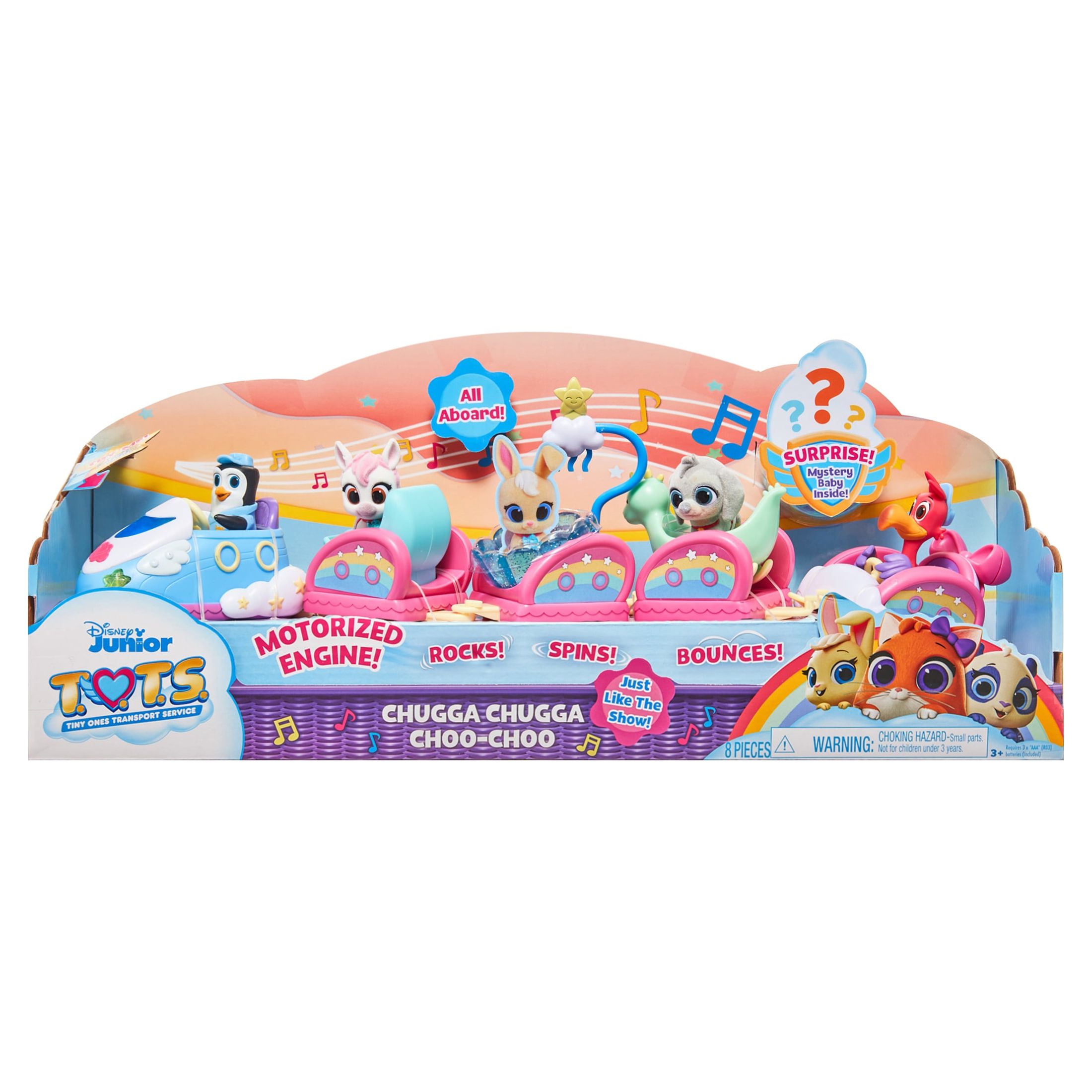 Disney Junior T.O.T.S. Chugga Chugga Choo-Choo Playset, 8 pieces, Officially Licensed Kids Toys for Ages 3 Up, Gifts and Presents - image 1 of 7