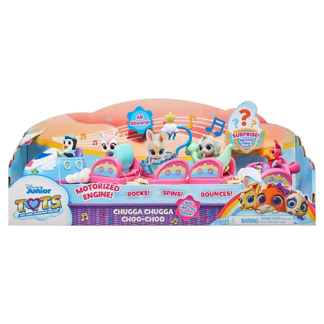 Disney Junior T.O.T.S. Chugga Chugga Choo-Choo Playset, 8 pieces, Officially Licensed Kids Toys for Ages 3 Up, Gifts and Presents