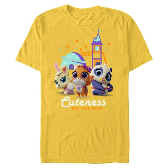 Disney Junior T.O.T.S. Cuteness On the Way - Short Sleeve Blended T-Shirt for Adults -Customized-Yellow