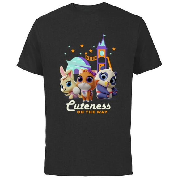 Disney Junior T.O.T.S. Cuteness On the Way - Short Sleeve Cotton T-Shirt for Adults -Customized-Black