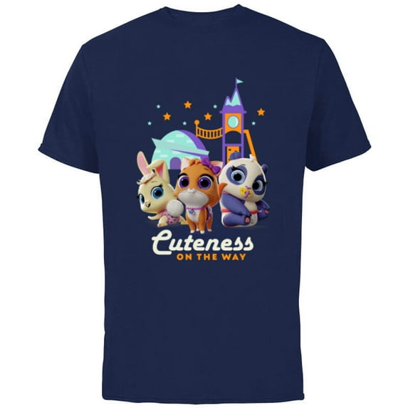 Disney Junior T.O.T.S. Cuteness On the Way - Short Sleeve Cotton T-Shirt for Adults -Customized-Navy