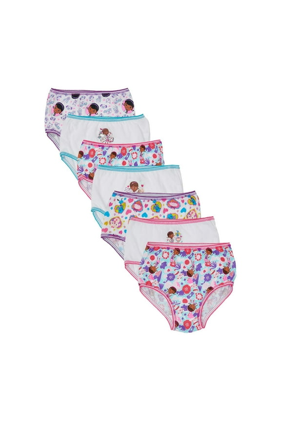 Disney Junior Toddler Girls Doc McStuffins Underwear, 7-Pack 100% Cotton Panties