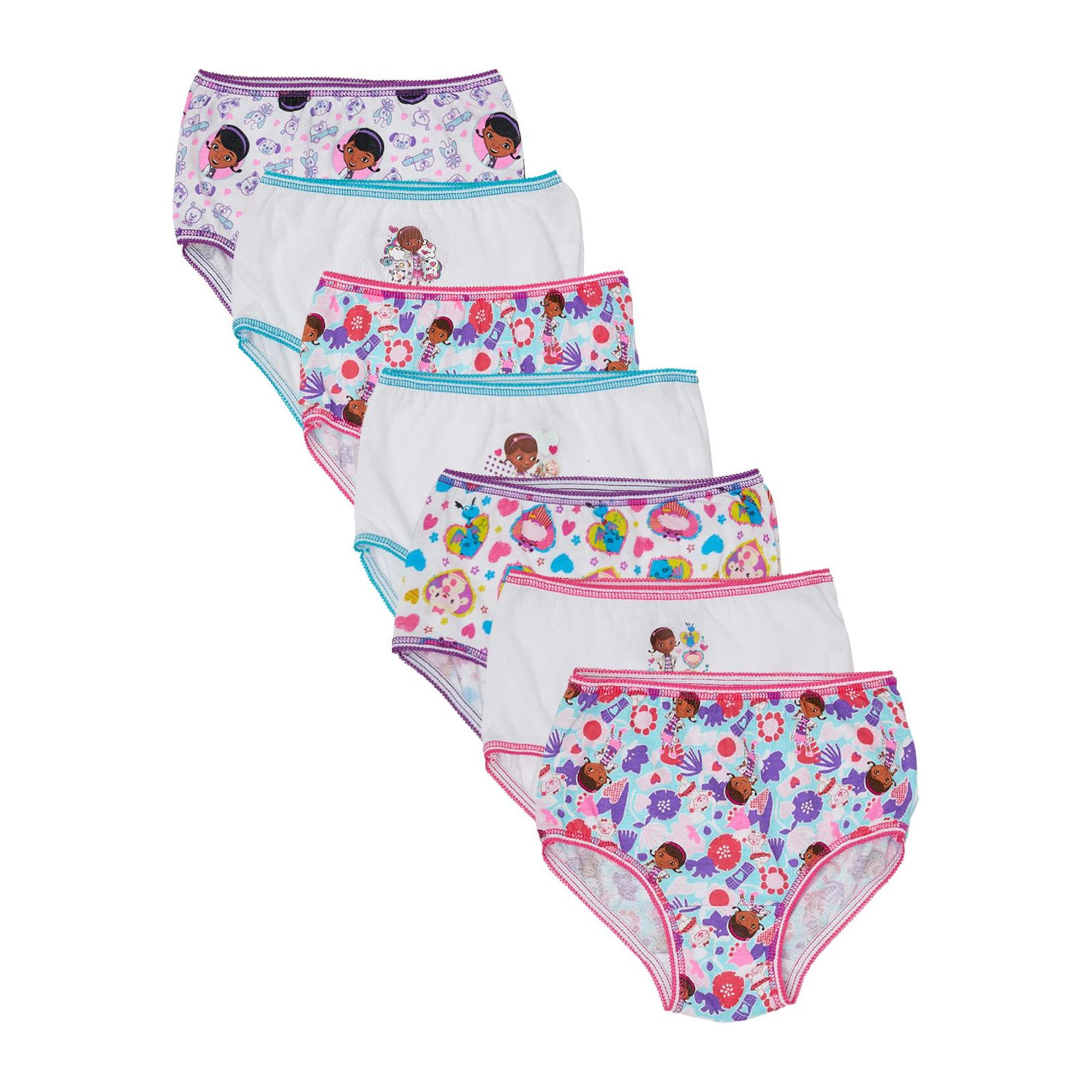 Disney Junior Toddler Girls Doc McStuffins Underwear, 7-Pack 100% Cotton Panties - image 1 of 2