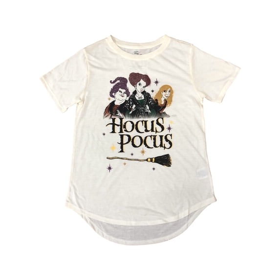 Disney Junior Womens Ivory Hocus Pocus Halloween T-Shirt Tee Shirt Large