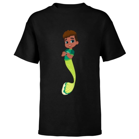 Disney Junior’s Ariel Friend Fernie Big Image - Short Sleeve T-Shirt for Kids - Customized-Black