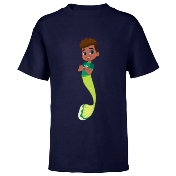 Disney Junior’s Ariel Friend Fernie Big Image - Short Sleeve T-Shirt for Kids - Customized-Navy