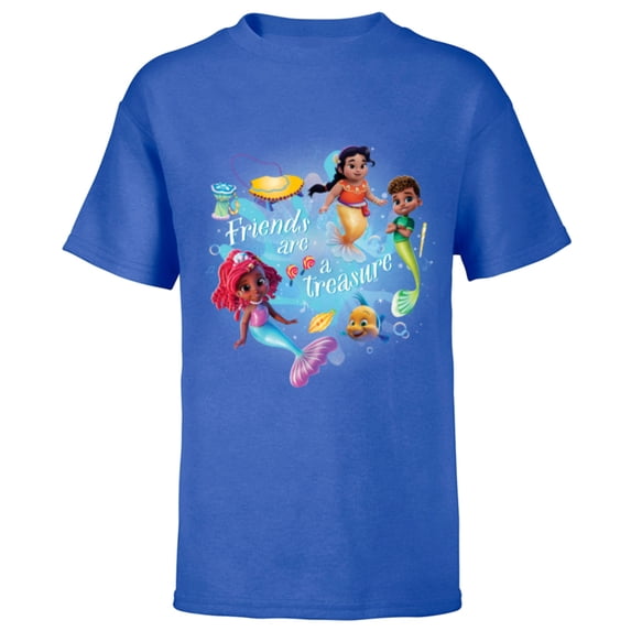 Disney Junior’s Ariel Mermaid Friends are a Treasure - Short Sleeve T-Shirt for Kids - Customized-Royal