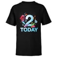 thumbnail image 1 of Disney Junior’s Ariel Second Birthday 2 Years Old Today - Short Sleeve T-Shirt for Kids - Customized-Black, 1 of 5