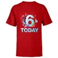 thumbnail image 1 of Disney Junior’s Ariel Sixth Birthday 6 Years Old Today - Short Sleeve T-Shirt for Kids - Customized-Red, 1 of 5