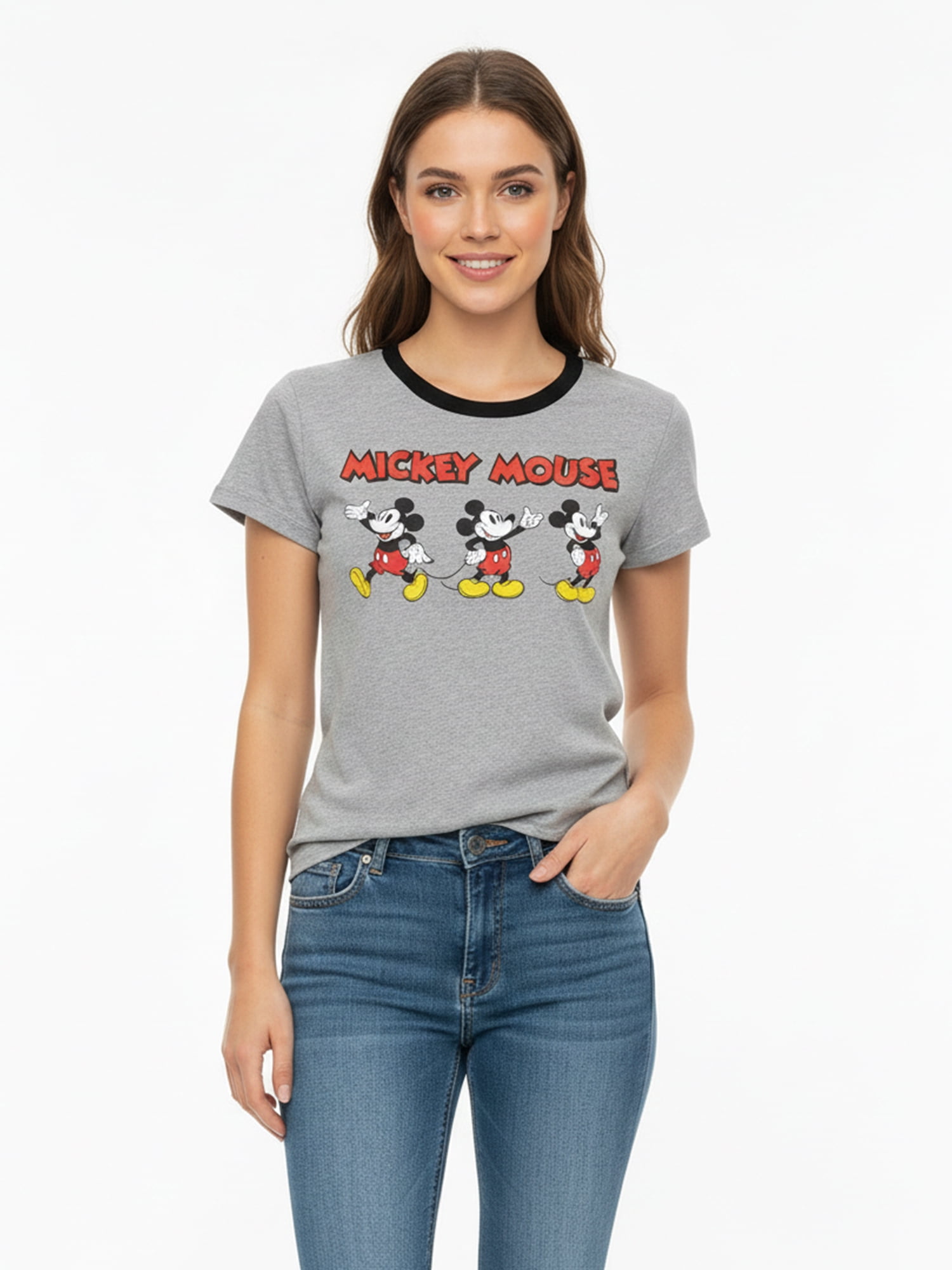 Disney Mickey Mouse Women's Graphic Ringer Tee, Sizes XXS-XXL