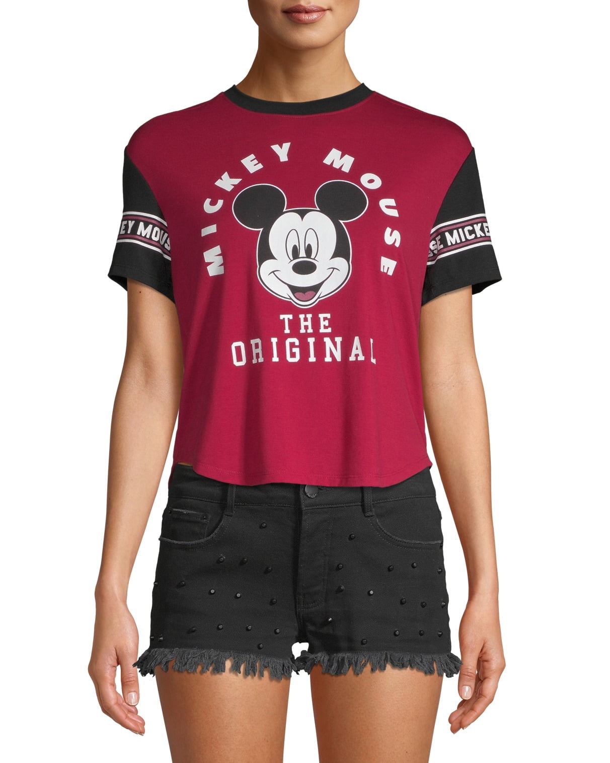 Disney Juniors' Mickey Mouse Color Block Graphic T-Shirt - Walmart.com