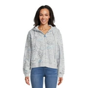 Disney Juniors’ Stitch Graphic Print Hoodie with Embroidery, Sizes XS-XXXL