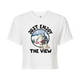 thumbnail image 1 of Disney - Just Enjoy The View - Juniors Cropped Cotton Blend T-Shirt, 1 of 5
