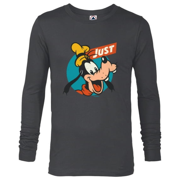 Disney Just Goofy Vintage Classics Retro Funny - Long Sleeve T-Shirt for Men - Customized-Charcoal Heather