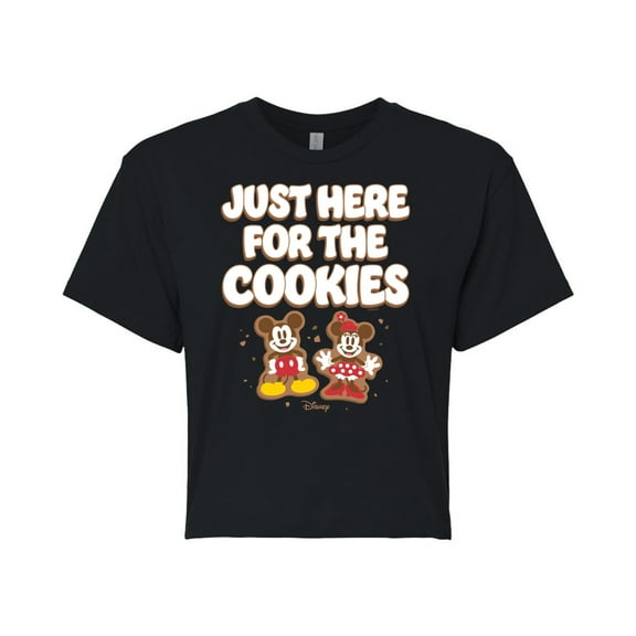 Disney - Just Here For The Cookies - Juniors Cropped Cotton Blend T-Shirt