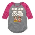 thumbnail image 1 of Disney - Just Here For The Cookies - Toddler & Youth Girls Raglan Graphic T-Shirt, 1 of 5