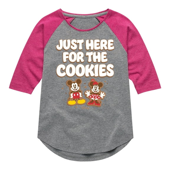 Disney - Just Here For The Cookies - Toddler & Youth Girls Raglan Graphic T-Shirt
