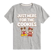 Disney - Mickey and Minnie Just Here For The Cookies Christmas - Toddler & Youth Short Sleeve Graphic T-Shirt