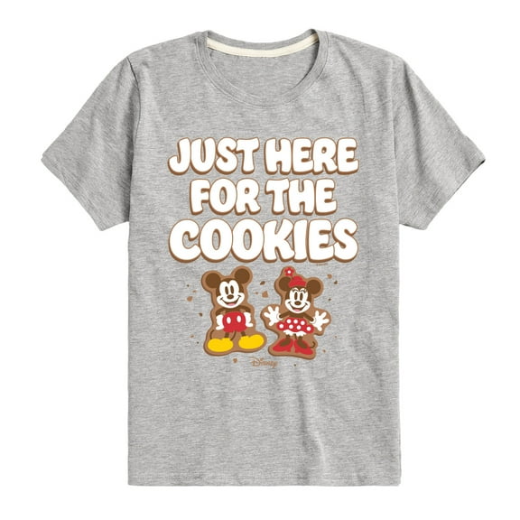 Disney - Mickey and Minnie Just Here For The Cookies Christmas - Toddler & Youth Short Sleeve Graphic T-Shirt