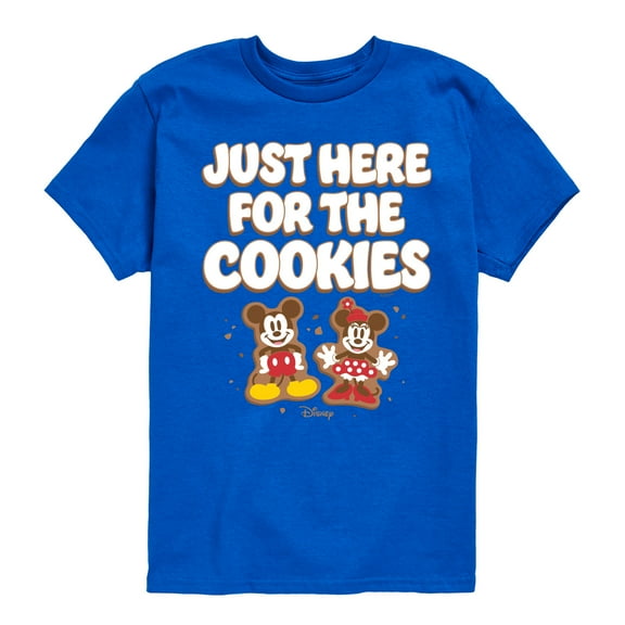 Disney - Mickey and Minnie Just Here For The Cookies Christmas - Toddler & Youth Short Sleeve Graphic T-Shirt