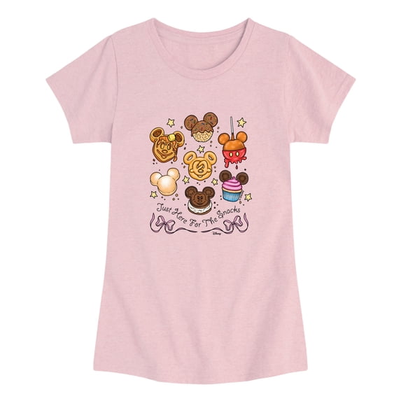 Disney - Just Here for the Snacks Toddler Girls' Toddler Short Sleeve Graphic T-Shirt