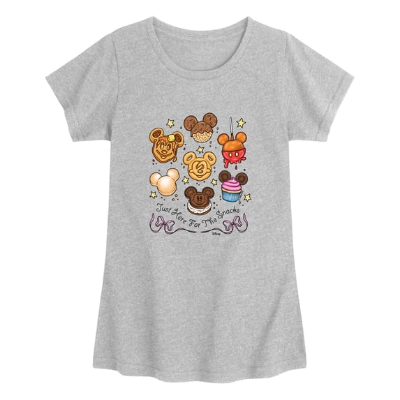 Disney - Just Here for the Snacks Toddler Girls' Toddler Short Sleeve Graphic T-Shirt
