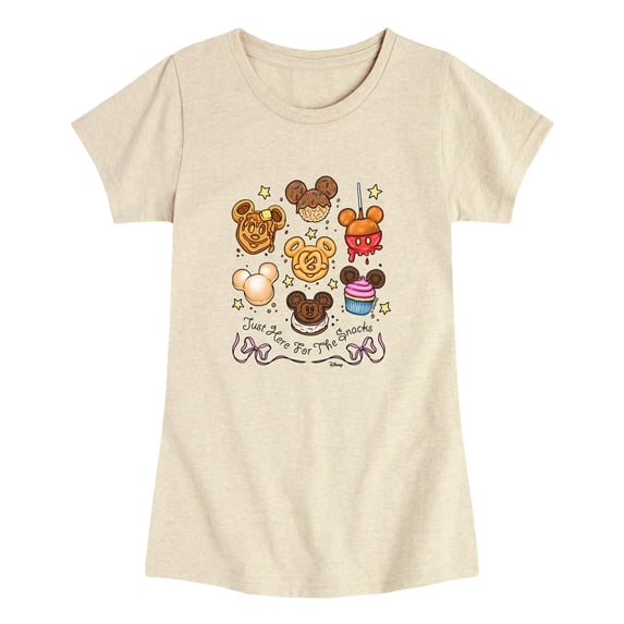 Disney - Just Here for the Snacks Toddler Girls' Toddler Short Sleeve Graphic T-Shirt