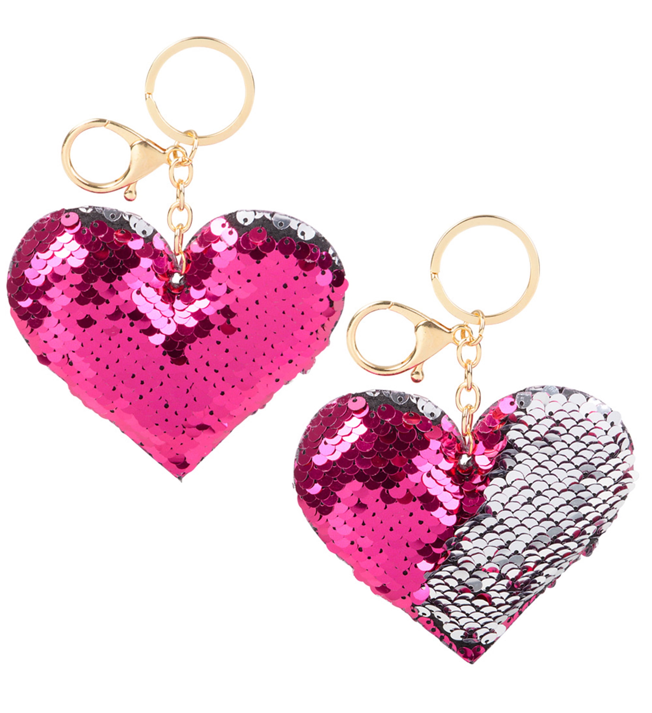 Disney KCSEHEA Flip Sequin Heart Keychain 34", Multicolor