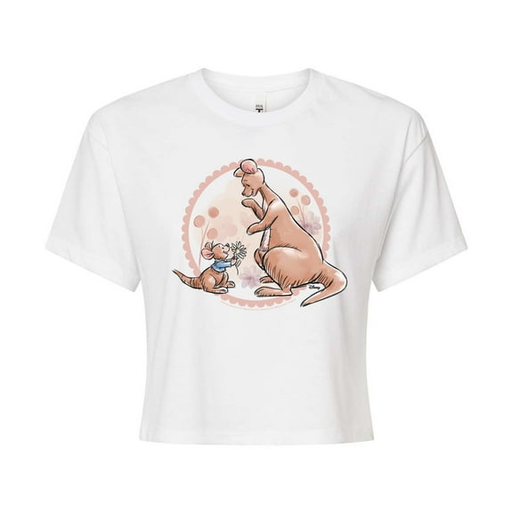 Disney - Kanga And Roo Field - Juniors Cropped Cotton Blend T-Shirt
