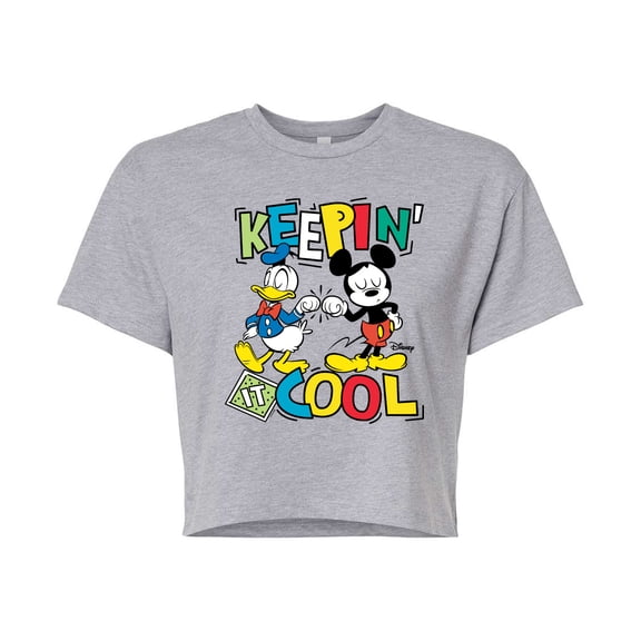 Disney - Keepin It Cool - Juniors Cropped Cotton Blend T-Shirt
