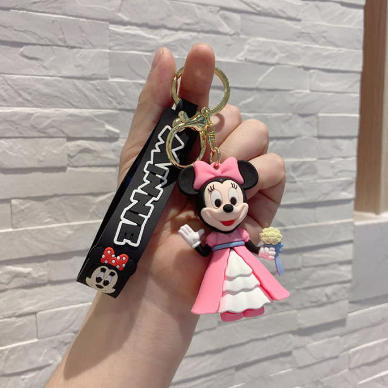 Disney Key Chain Anime Figure Kawaii Minnie Mickey Mouse Clubhouse Bag  Pendent Car Keychain Accessories Couple Wedding Souvenir 