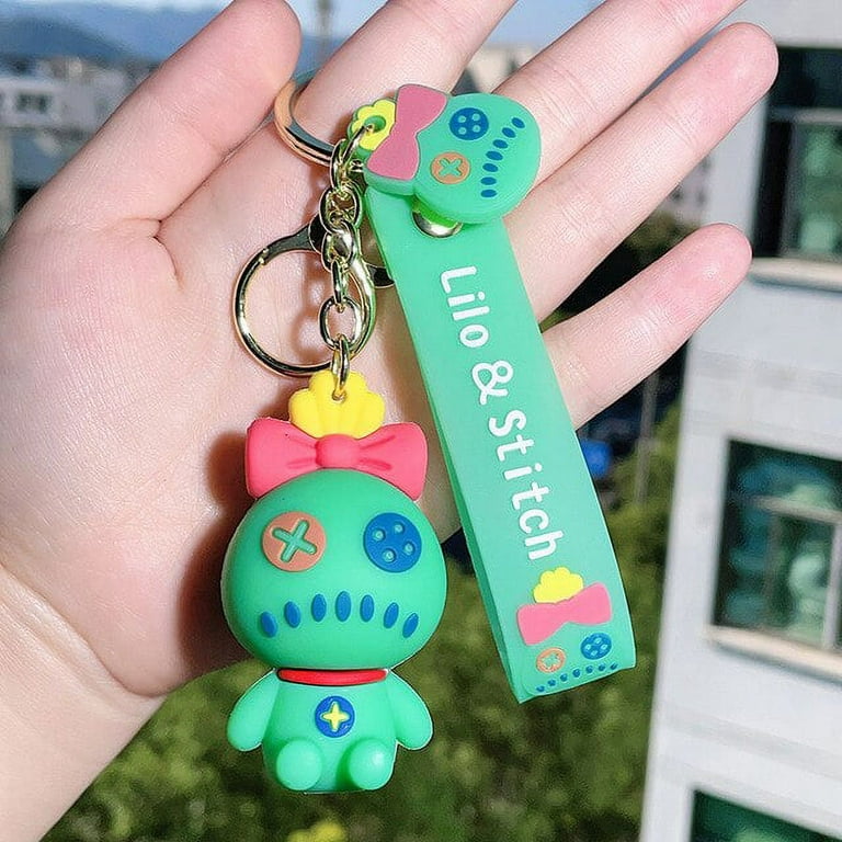 Disney Keychain Cartoon Stitch Keyring Bag Pendant Anime Figure Stitch Key  Chain Phone Accessories Jewelry Kids Toys Girl Gift 