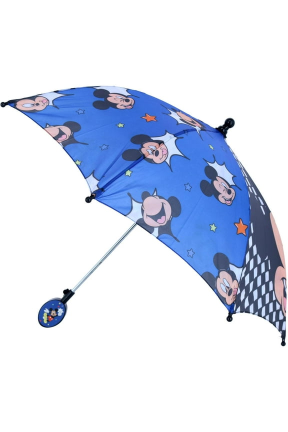 Kid's Mickey Mouse Stick Umbrella with Clamshell Handle