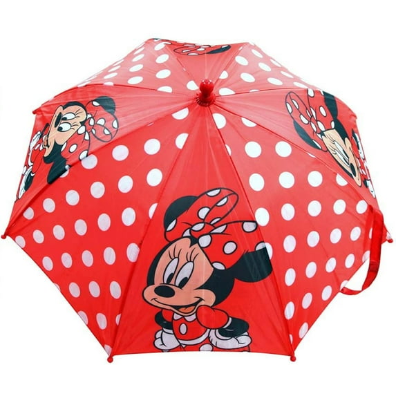 Disney Kid's Minnie Mouse Stick Umbrella with Clamshell Handle