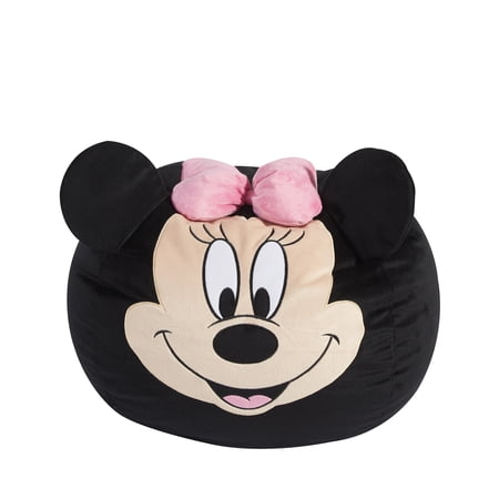 Disney Kids Figural Bean Bag Chair with Spot Clean Features, Pink/Red
