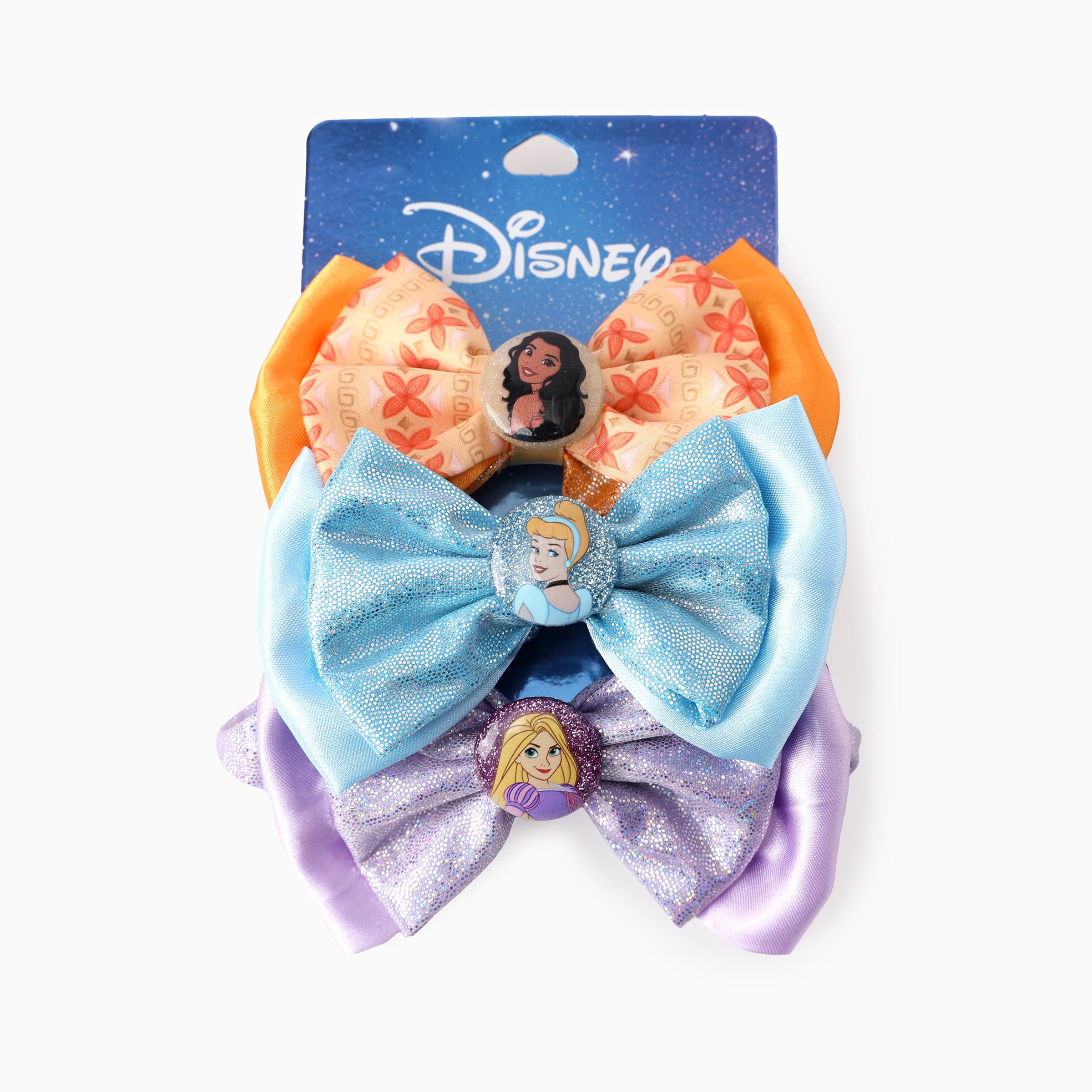 Disney Princess Girls Scrunchies 3 Pack Bow Hair Ties Back to School Gift