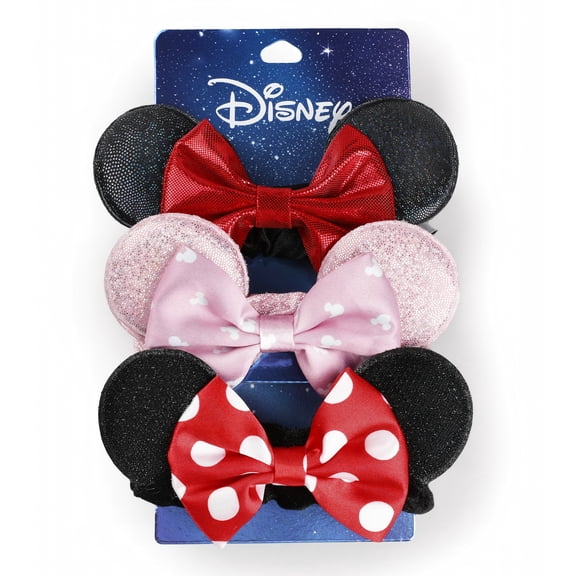 Disney Minnie Mouse Girls Scrunchies 3 Pack Hair Ties Back to School Gift