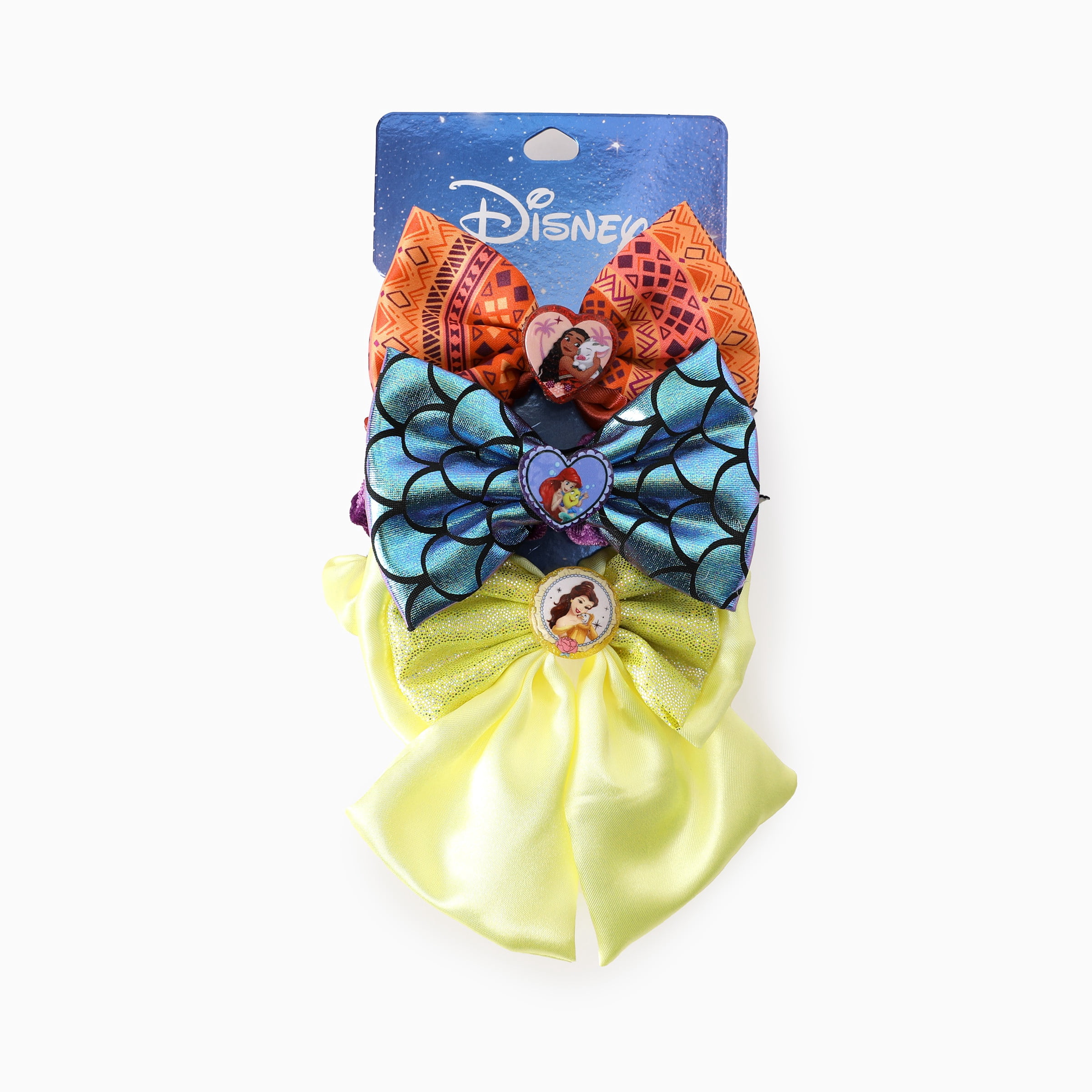 Disney Princess Girls Scrunchies 3 Pack Bow Hair Ties Back to School Gift