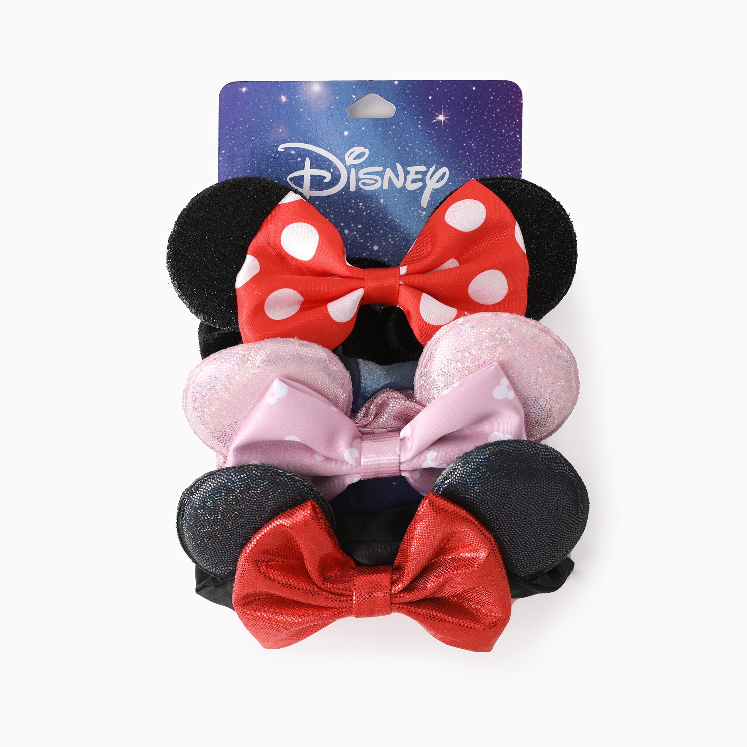 Disney Minnie Mouse Girls Scrunchies 3 Pack Hair Ties Back to School Gift