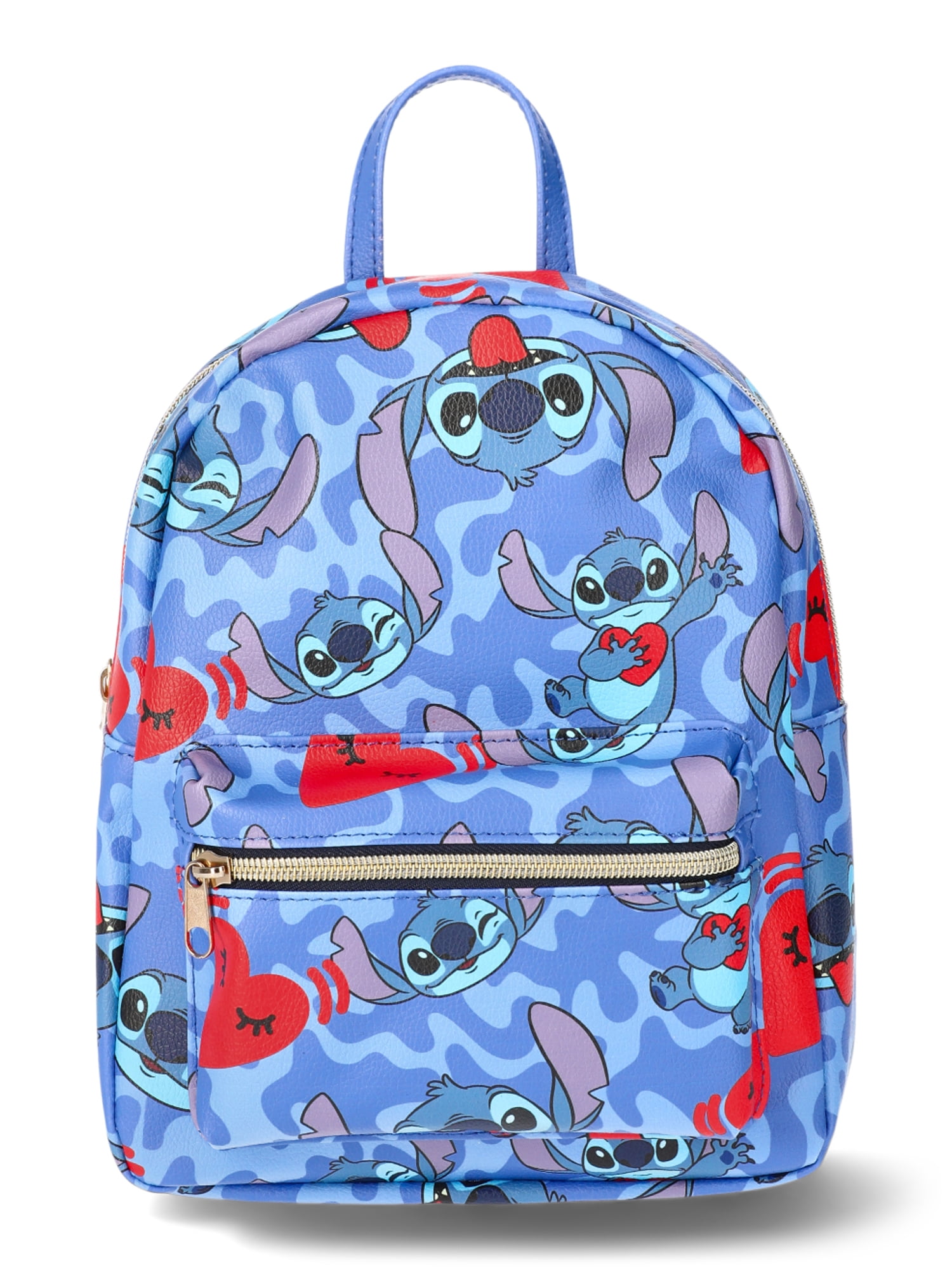 Disney Stitch Women s Big Eyes 10.5 Mini Backpack Blue Walmart