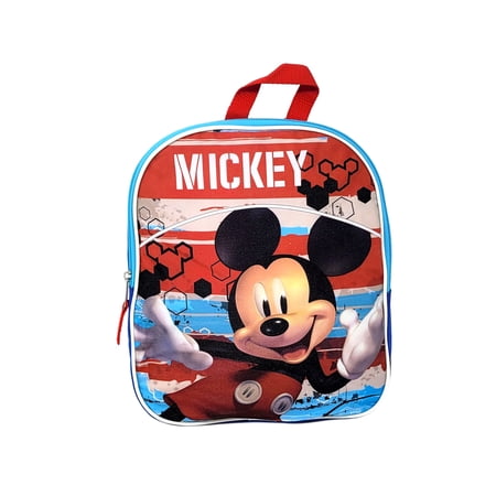 Disney Kids Mickey Mouse Backpack 11" Mini Toddler Boys Girls Red Blue